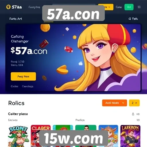Explorando a interface do site de jogos 57a.con